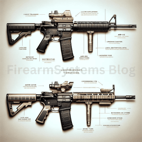 A rifle with an attached scope and backpack.