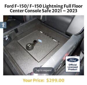 A picture of the floor console for the ford f-1 5 0 and f-2 5 0 lightning.
