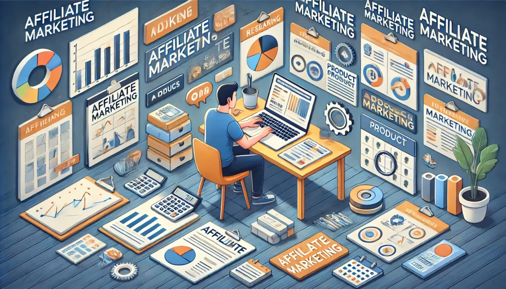A person setting up an affiliate marketing strategy