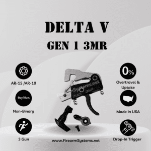 Delta V Gen 1 3MR handgun with key features displayed.