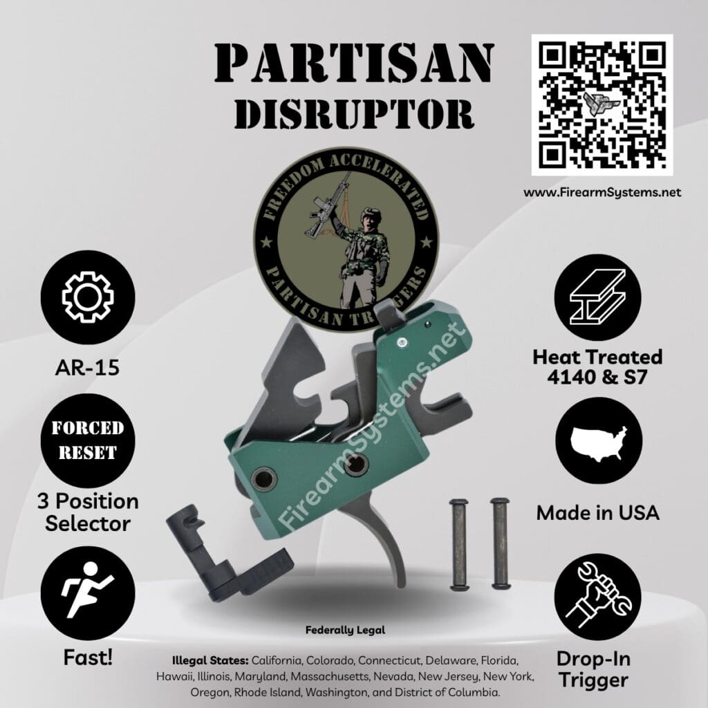Triggered Company Disruptor AR-15 Forced Reset Trigger drop-in cassette with anti-walk pins.