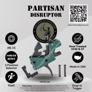 Triggered Company Disruptor AR-15 Forced Reset Trigger drop-in cassette with anti-walk pins.