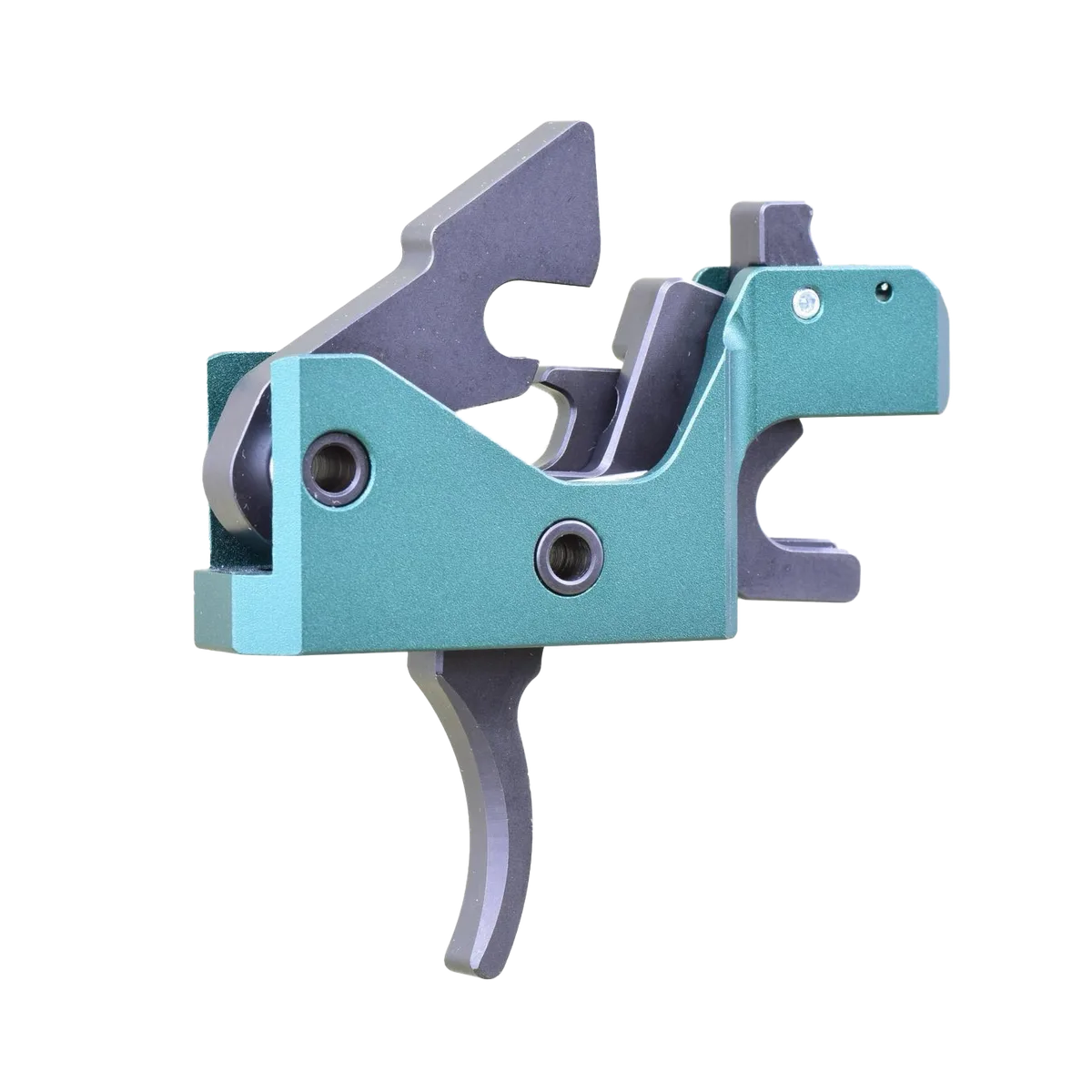 Disruptor trigger cassette, green anodized, angled detail
