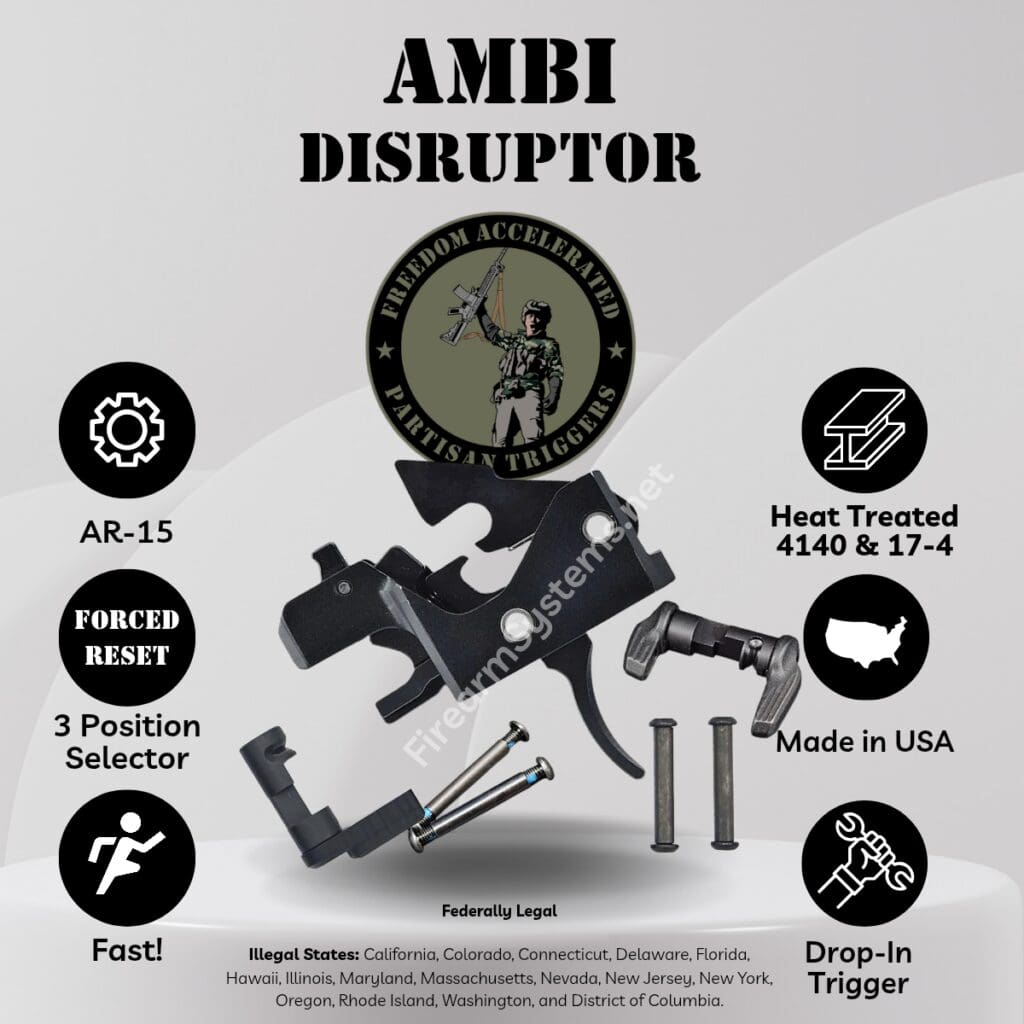 Triggered Company Disruptor AR-15 forced reset trigger, ambidextrous selector, trigger only