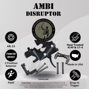 Triggered Company Disruptor AR-15 forced reset trigger, ambidextrous selector, trigger only