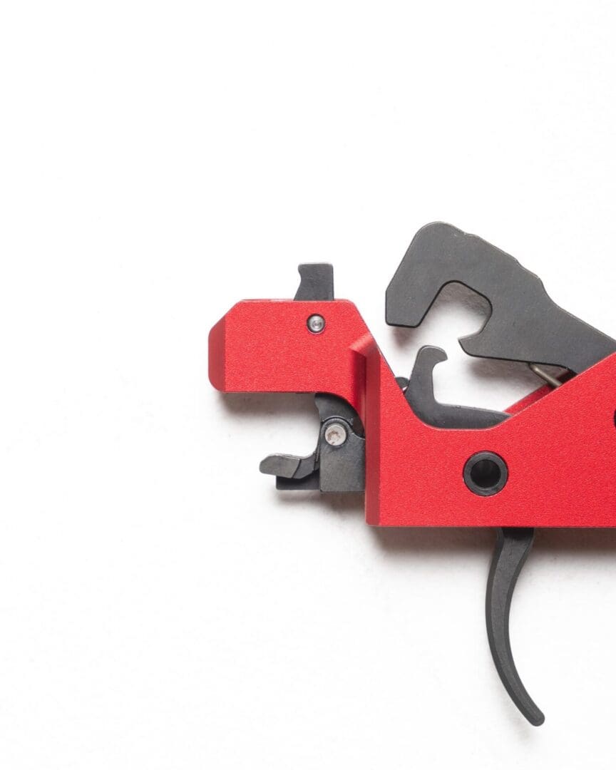 The LAT AR-15 forced reset trigger, detail view of the cassette and trigger shoe