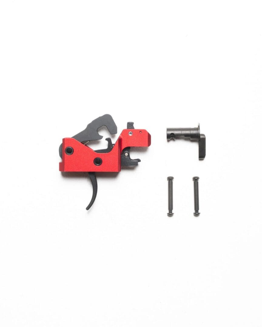 The LAT AR-15 forced reset trigger, detail view of the selector and pins
